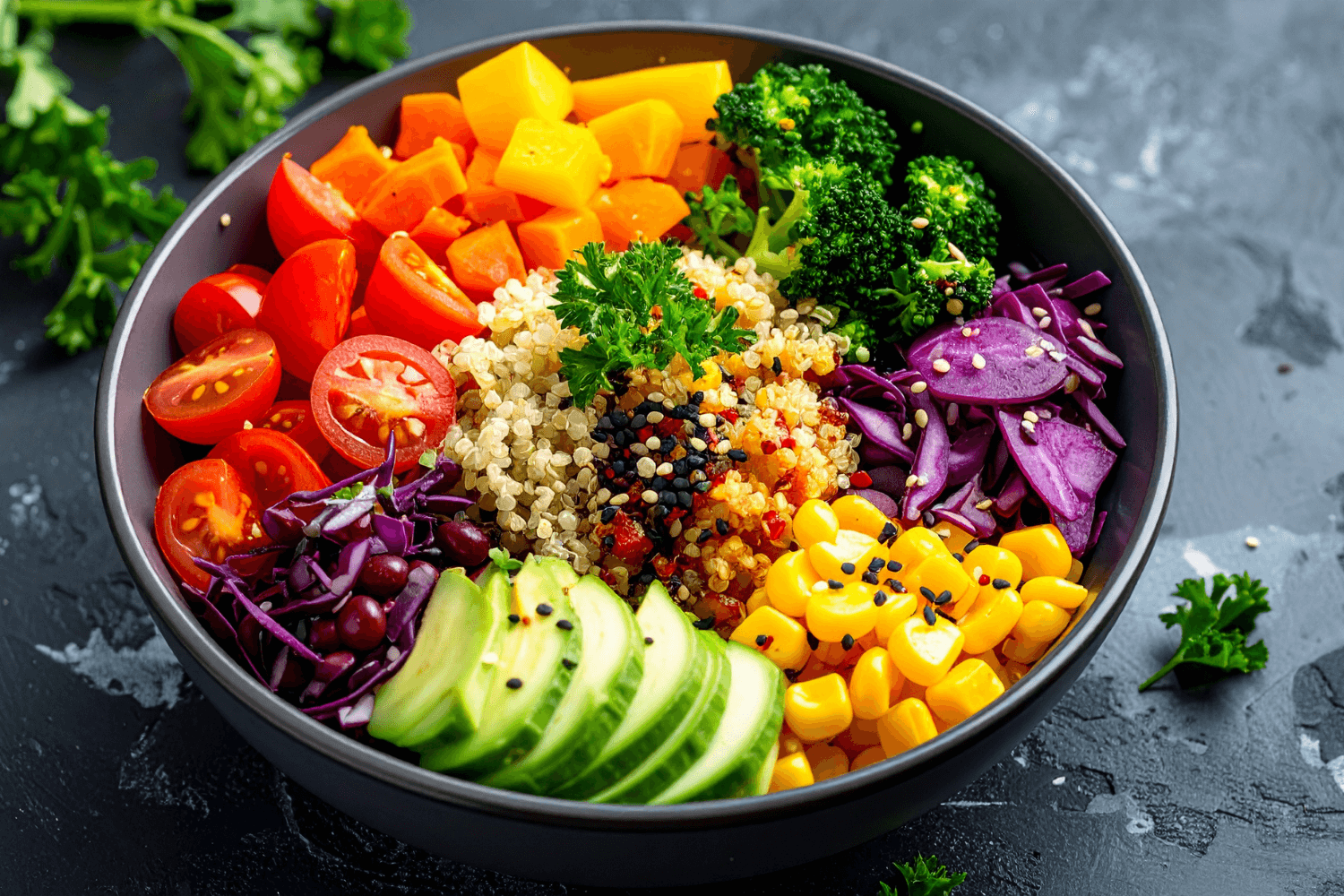 Jarná Buddha bowl s quinoou a zeleninou