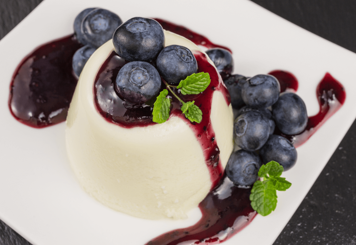 levanduľová panna cotta