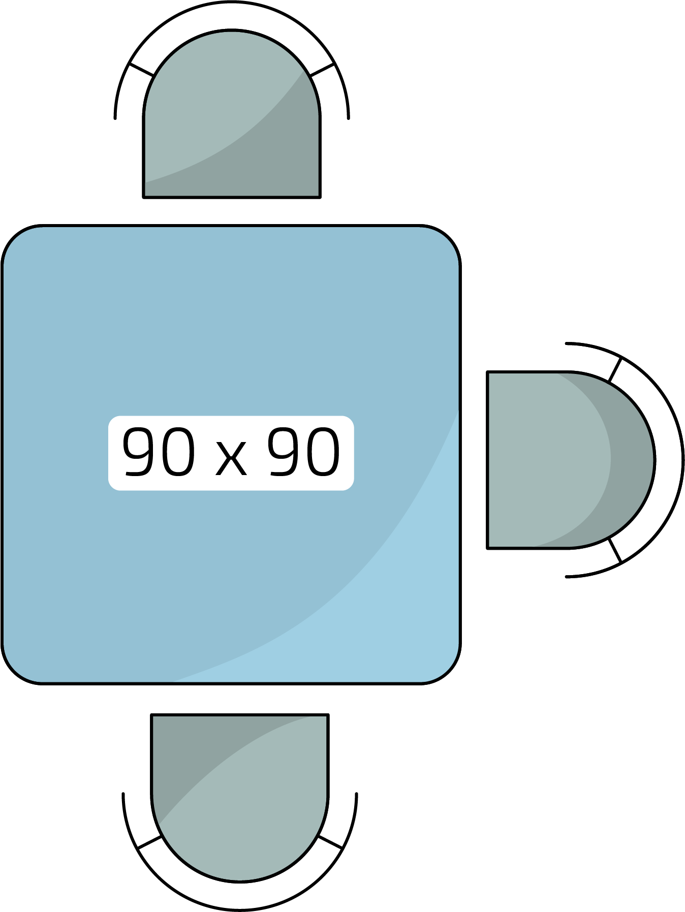 Stoly a osoby 90x90