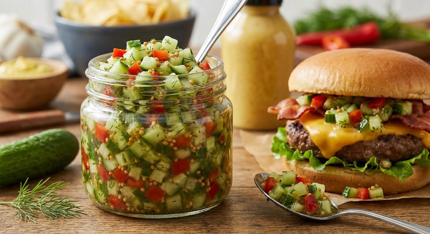Okurkový relish do hamburgerů