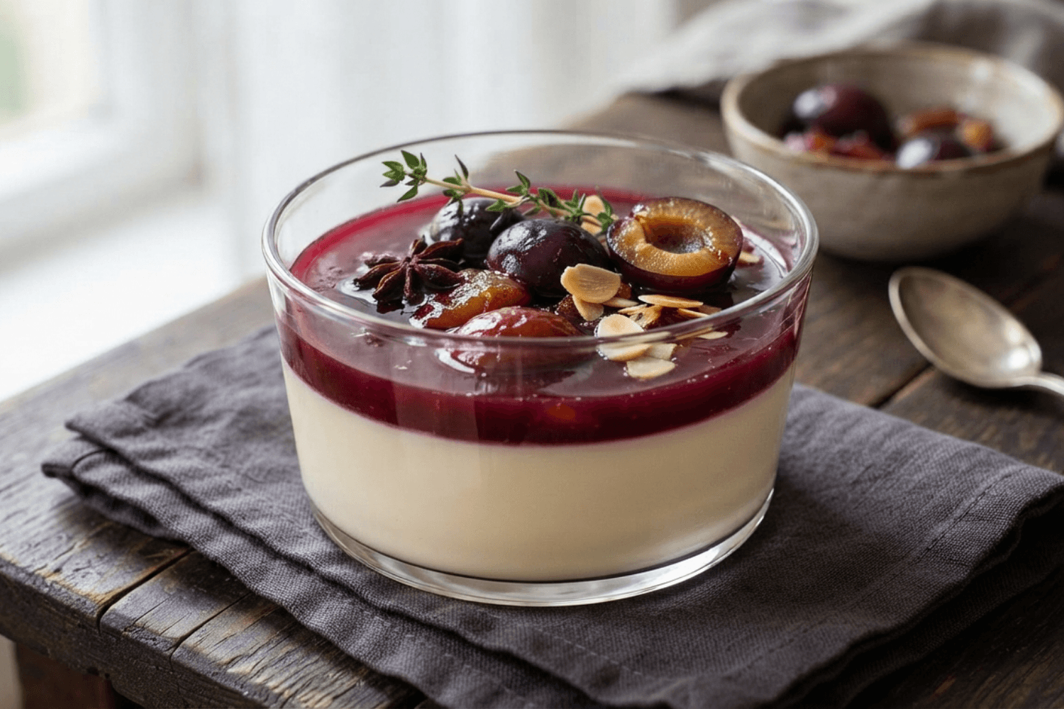 Švestková panna cotta